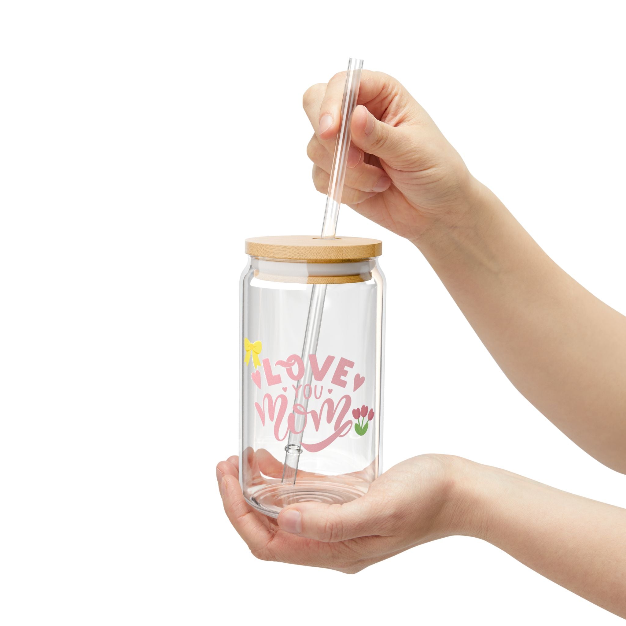 Mother's Day Sipper Glass "Love You Mom'