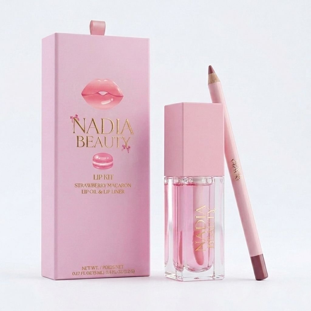 Strawberry Macaron Lip Combo Kit