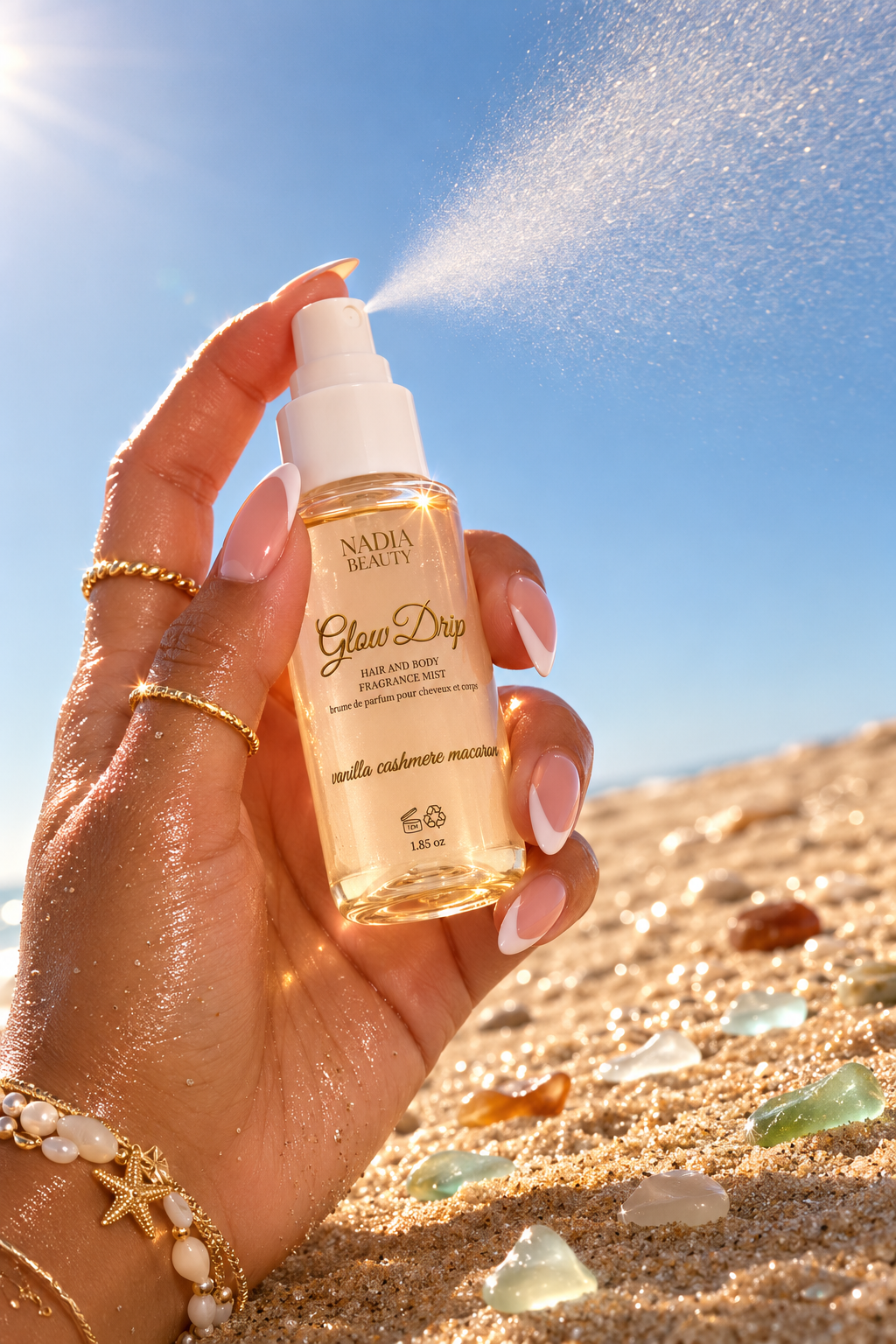 Glow Drip Hair & Body Fragrance Mist - Vanilla Cashmere Macaron Scented