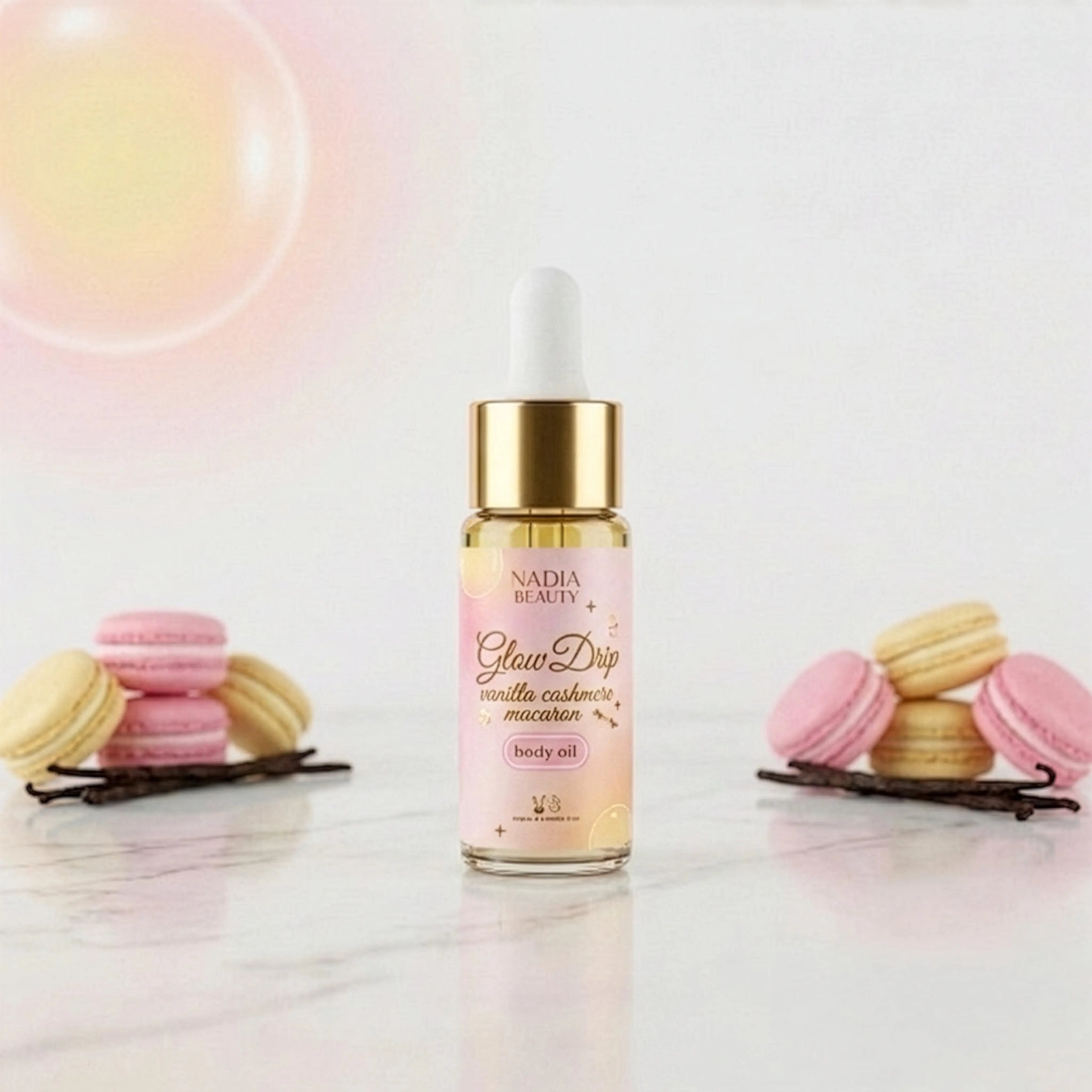 Glow Drip Deep Hydration Body Oil Sample – Vanilla Cashmere Macaron