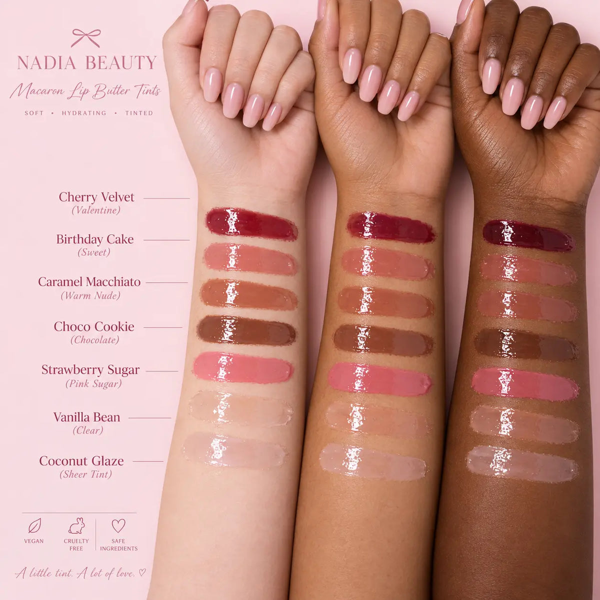 Macaron Lip Butter Tints - 7 Glossy Tinted Shades