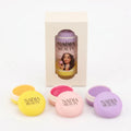 Set of colorful makeup products with 'Nadia Beauty' branding on a white background