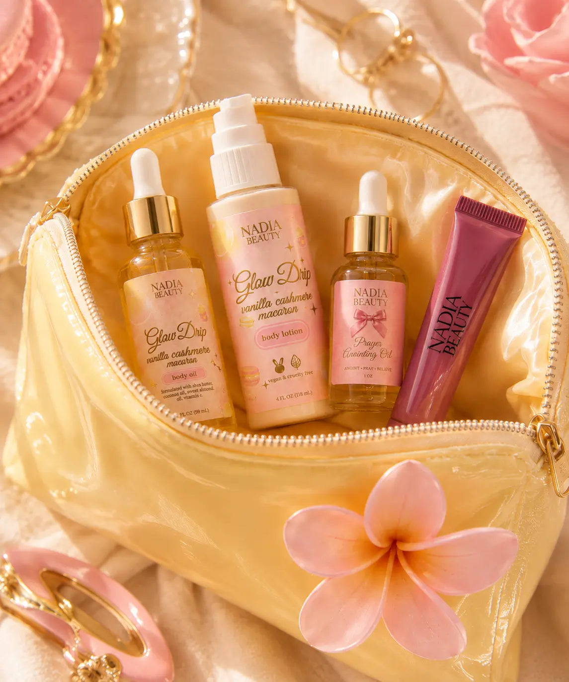 Glow Drip Bakery Travel Beauty Pouch Bundle