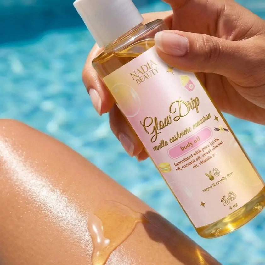 Glow Drip Deep Hydration Body Oil - Vanilla Cashmere Macaron Scented