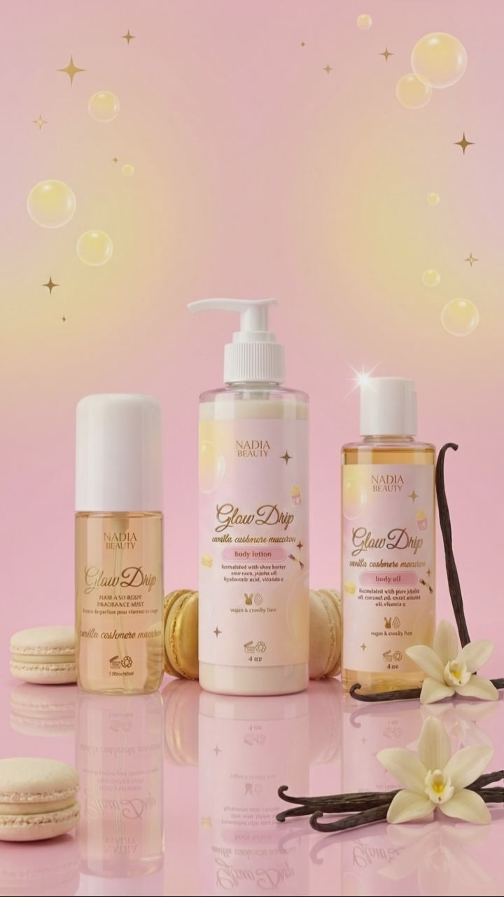 Vanilla Cashmere Macaron Glow Drip Body Care Bundle